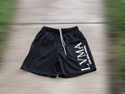 Mesh “Abbreviation” Shorts