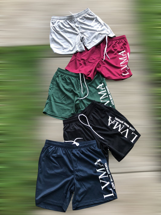 Mesh “Abbreviation” Shorts