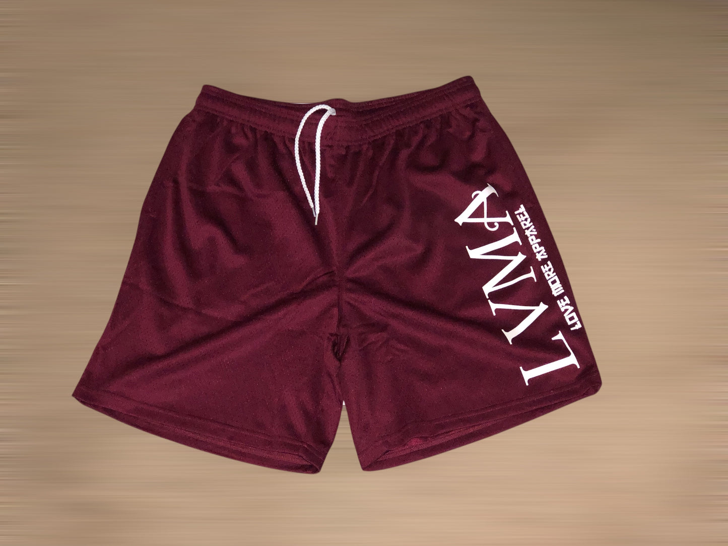 Mesh “Abbreviation” Shorts