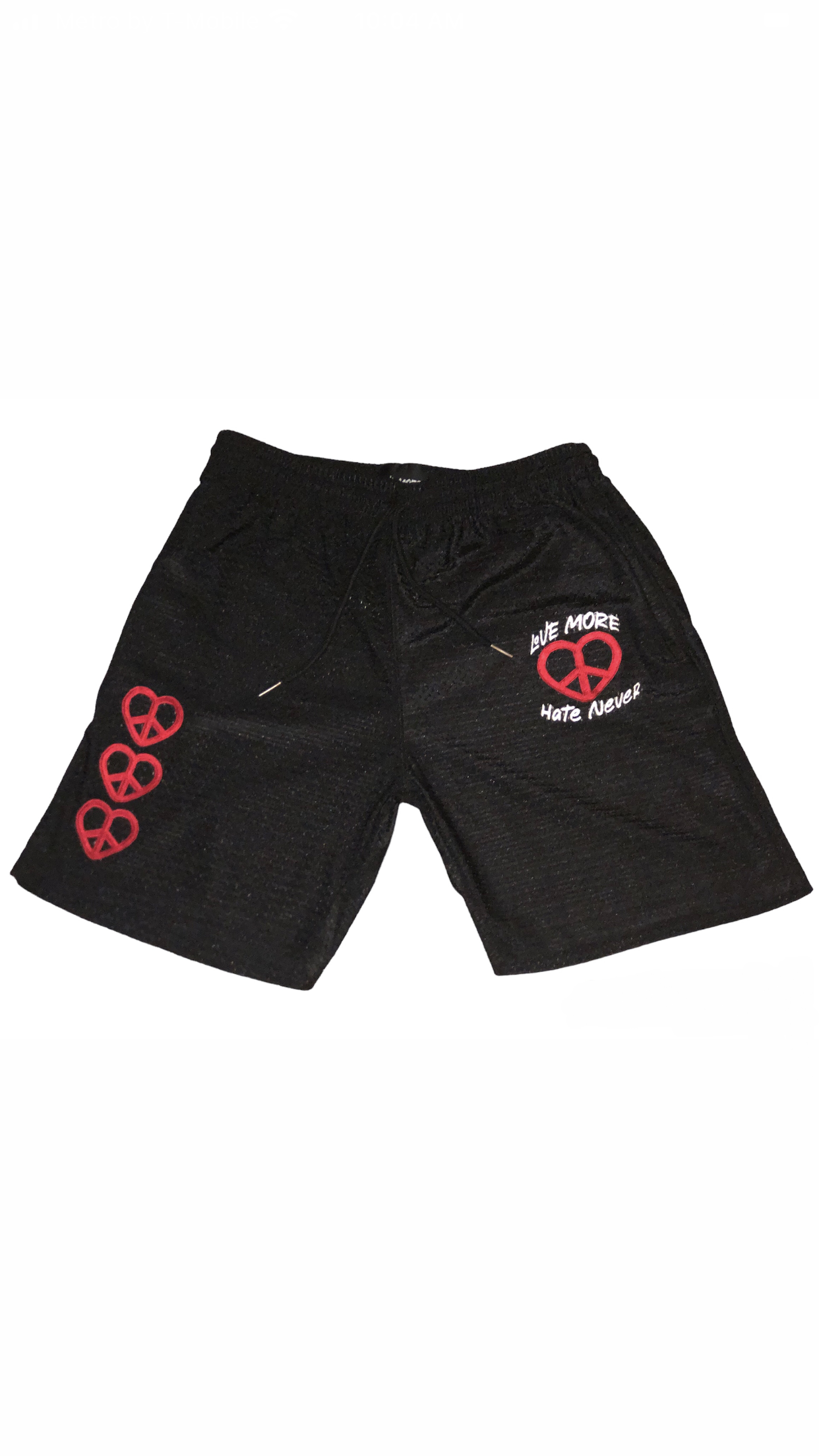 “Hearts Of Peace” Mesh Shorts